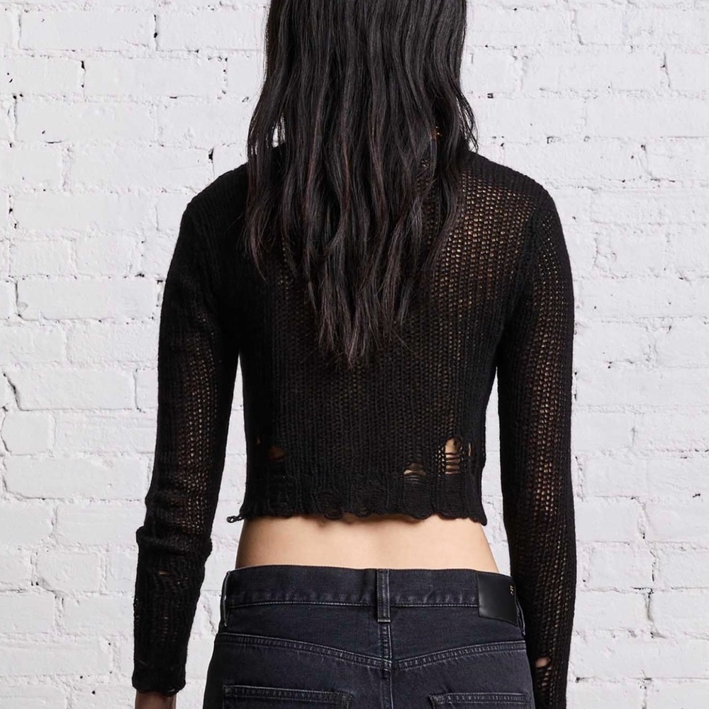 R13 NWT Black Double Layer Cardigan, SMALL - Picture 7 of 10
